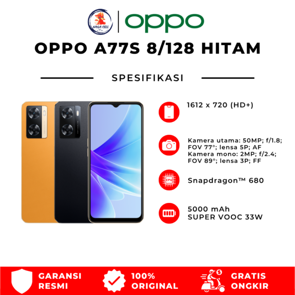 OPPO A77S 8/128GB HITAM